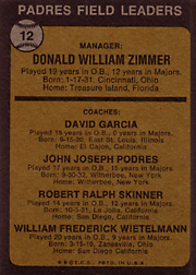 1973 Topps Don Zimmer #12A Back