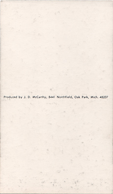 1977 JD McCarthy Postcard Don Zimmer #NN Back