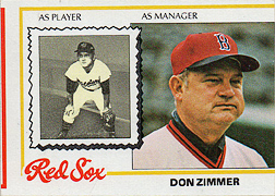 1978 Topps Don Zimmer #63 Miscut Front