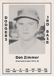 1979 Diamond Greats Don Zimmer #228 Front (Signed)