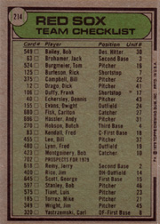 1979 Topps #214 Don Zimmer Back