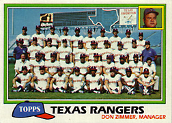 1981 Topps Rangers Team Card #673 Front