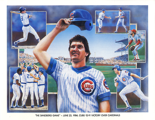 1984 Unocal 76 Artist's Print "The Sandberg Game 6/23/84" Front