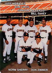 1987 Mother's Cookies Giants Don Zimmer #27 Front