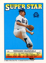 1988 O-Pee-Chee Stickers #16 / Valenzuela #30 Back