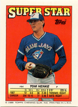 1988 Topps Stickers #16 / Henke #64 Back